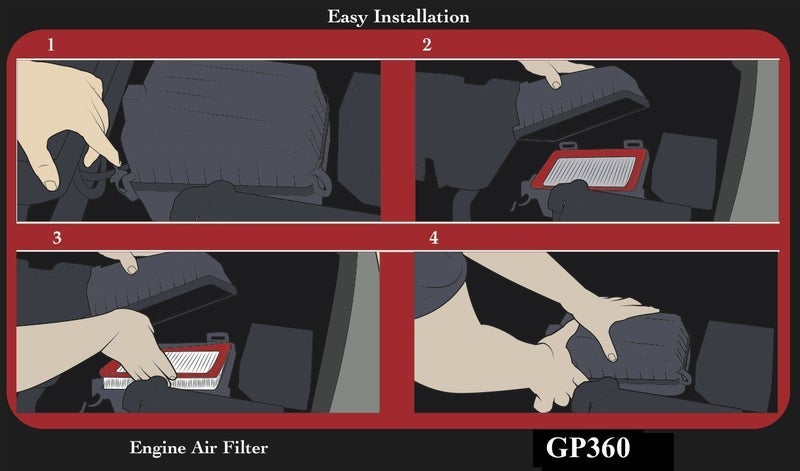 GP360 (CA9360) Engine Air Filter Replacement for Toyota Camry (2002-2006), Highlander (2001-2013), Sienna, Solara, Lexus RX330/ES330 (2004-2006), RX350 (2007-2009), ES300 (2002-2003)